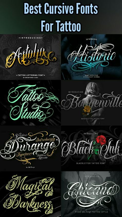 In this article, we have curated a list of the 20 best cursive fonts specifically tailored for tattoo designs. Each font has its unique charm and style, giving you a wide range of options to choose from. Whether you prefer delicate and graceful lettering or bold and expressive strokes, we have something for everyone. Unique Tattoo Fonts, Font Tatto, 200 Tattoo, Fancy Lettering Fonts, Cursive Tattoo Letters, Cursive Tattoo Fonts, Tattoo Typography, Cursive Letters Font, Fonts Numbers