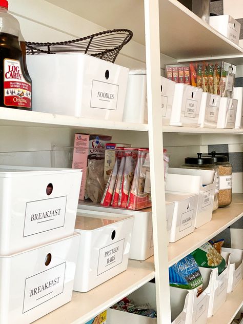 Oxo Pantry Organization, Pantry Tour, Ikea Bins, Diy Pantry Labels, Organize A Pantry, Oxo Containers, Pantry Closet Design, Clean Simple Eats, Organic Breakfast