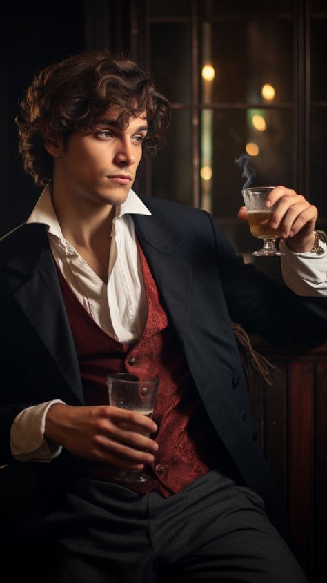 French Handsome Young Man Drinking #French #handsome #man #guy #avatar #wallpaper French Male Aesthetic, Prince Face Claim, Male Noble Character Art, Regency Man, Victorian Character Art, Mens Pictures, Male Professor, French Prince, Avatar Wallpaper