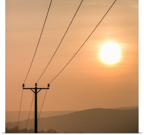 Poster Print Wall Art Print entitled Telephone wires and pole with sunset in background., None Saving Money, Walmart Shopping, Print Wall Art, Print Wall, Wall Art Print, Wind Turbine, Painting Ideas, Poster Print, Wall Art Prints