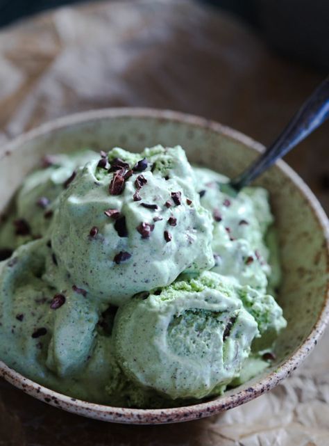 Paleo & Vegan Mint Chocolate Chip Ice Cream - Laura Lea Balanced Essen, Cream Quotes, Mint Chocolate Chip Ice Cream Recipe, Best Ice Cream Flavors, Ice Cream Quotes, Mint Choco, Paleo Ice Cream, Mint Chip Ice Cream, Mint Chocolate Chip Ice Cream