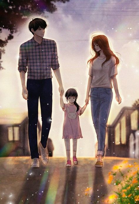 Parenting Illustration, Image Couple, Cover Wattpad, Familia Anime, Romantic Anime Couples, Cute Couple Drawings, Couple Illustration, Anime Family, Cute Love Cartoons