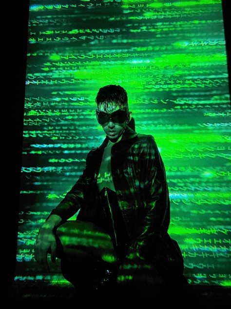 #fashion #modeling #matrix #photoshoot #clothes #aesthetic Technology Photoshoot Ideas, Matrix Theme Photoshoot, Neon Green Photoshoot, Matrix Fashion Aesthetic, Matrix Inspired Photoshoot, Cyberpunk Photoshoot Ideas, Matrix Photoshoot Ideas, Matrix Moodboard, Dystopian Photoshoot