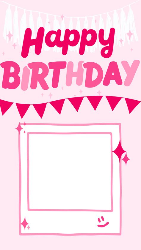 Pink Birthday Instagram Story, Pink Happy Birthday Template, Happy Birthday Template Pink, Pink Birthday Wallpaper, Birthday Post Template, Birthday Instagram Story Ideas Template, Instagram Birthday Story Template, Story Template Birthday, Pink Instagram Story Template