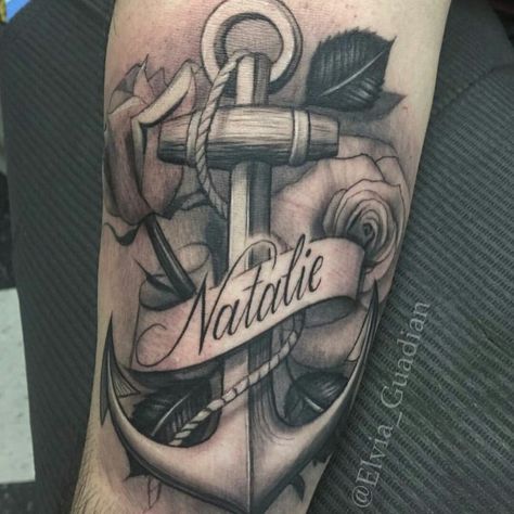 Maltese Cross Tattoos, Anchor Tattoo Men, Grandfather Tattoo, Lightbulb Tattoo, Navy Tattoos, Wörter Tattoos, Sailor Tattoos, Anchor Tattoo Design, Anker Tattoo