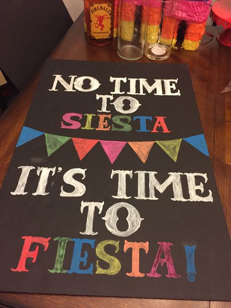 Mexican Party Signs Fiesta Birthday Party Games, Mexico Themed Birthday Party, Latin Night Party Theme, Mexico Themed Party Food, Latino Birthday Party Ideas, Latina Party Decorations, Mexican Farewell Party Ideas, Mexican Night Party Decorations, Mexican Party Game