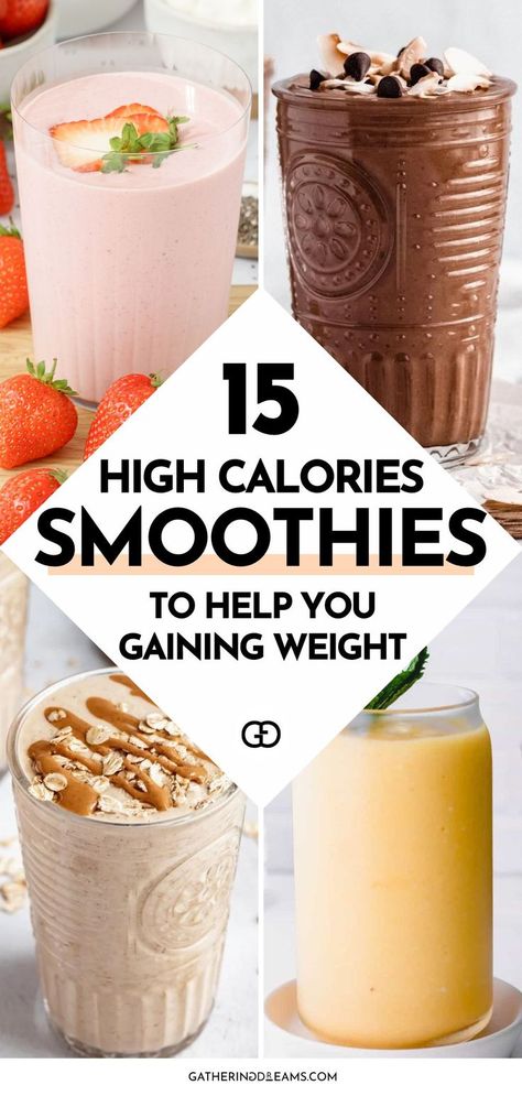 high calorie smoothies Essen, Nutrient Dense Smoothie Recipes, Smoothie For Weight Gain Healthy, Smoothies For Weight Gain, High Calorie Shakes, High Calorie Smoothies, High Calorie Breakfast, Gain Weight Smoothie, Healthy Weight Gain Foods