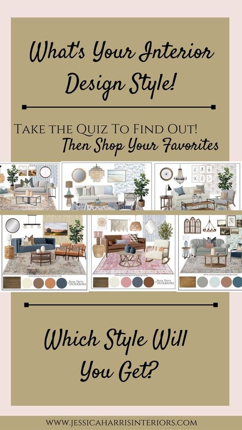 Do you know what your Interior Design Style is? Take this fun and interactive quiz to find out your results. Then you can shop your style with shoppable links and create this look in your home. Click the image to take the Style Quiz and learn more about your Interior Design Style. #stylequiz #virtualdesign #shopthelook Whats My Style Quiz Home Decor, What Is My Decorating Style Quiz, Decorating Styles Find Your Quiz, What Is My Decorating Style, House Decorating Styles, Decorating Styles Quiz, Interior Design Styles Quiz, Virtual Room Designer, Living Room Decor Styles