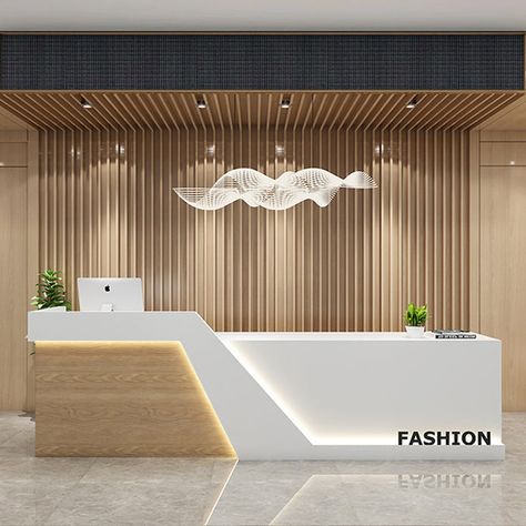 8 Steps to Choose the Right Reception Desk - M2 Retail Illuminated Reception Desk, Cashier Counter Design, Office Reception Table Design, Desks Small, Modern Reception Desk Design, Modern Office Reception, Cashier Counter, Reception Counter Design, Office Reception Table