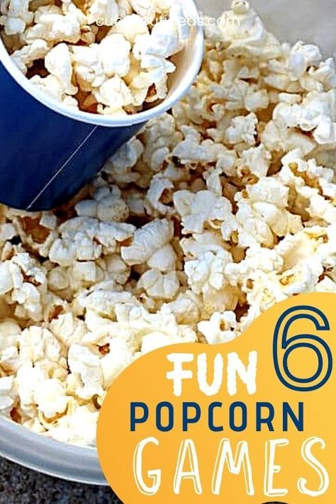 Essen, Games With Popcorn, Popcorn Preschool Craft, Popcorn Party Games, Popcorn Games Activities, National Popcorn Day Activities, Popcorn Crafts For Toddlers, Popcorn Preschool Activities, National Popcorn Day Ideas