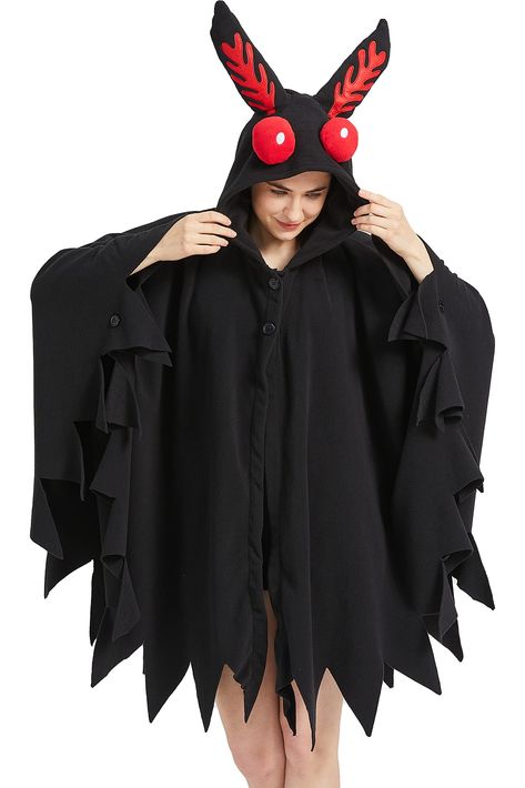 Mothman Costume, Cosplay Cape, Goth Halloween Costume, Most Creative Halloween Costumes, Halloween Costumes Women Creative, Bug Costume, Crow Costume, Pregnant Halloween Costumes, Bat Costume