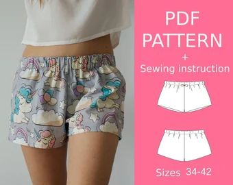 Sew Trousers, White Women Dresses, Shorts Pajamas, Easy Sewing Pattern, Pattern Shorts, Crochet Summer Dresses, Sewing Machine Projects, Shorts Pattern, Pattern Dress Women