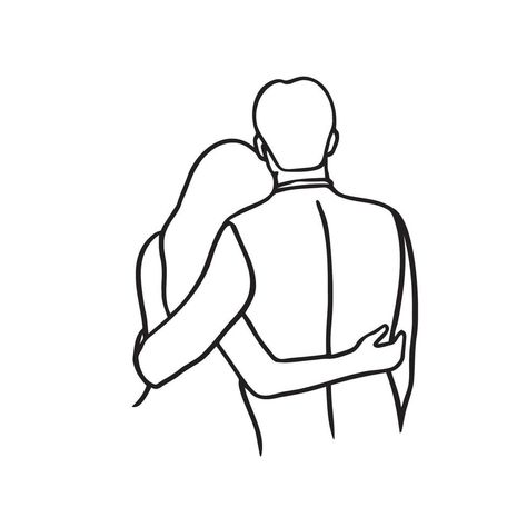 Sketch For Couple, Best Friends Drawing Ideas, Man Hugging Woman Drawing, Hugs Couple Drawing, Love Expressions Drawing, Boyfriend Girlfriend Drawings, Cute Friends Drawings, Easy Drawing Couple, Man And Women Silhouette