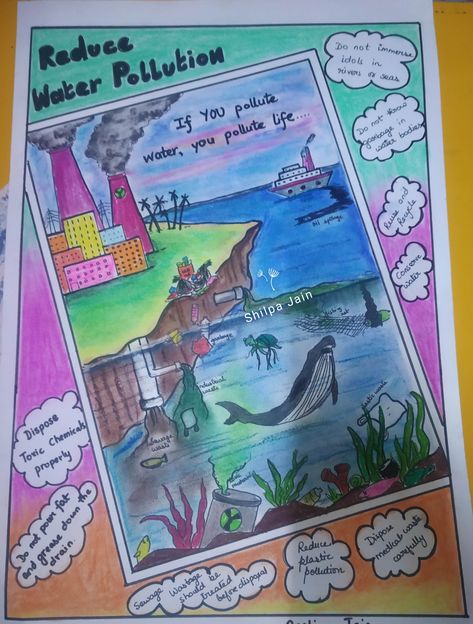 #pollution #waterpollution #pisterpollution Kawaii, Public Awareness Poster, Polluted Water Drawing, Soil Pollution Poster Drawing, Types Of Pollution Poster, Water Pollution Drawing Easy, Water Pollution Poster Project, Water Pollution Art, Water Pollution Drawing