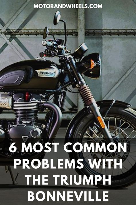 Every Triumph Bonneville bike owner swears by the bike’s reliability and what a fun ride it is. It seems like has everything going for it, from the powerful engine to the excellent handling. But with every well-built machine, there’s bound to be some common issues here and there. In this article, we’ll be going through some common problems with the Triumph Bonneville. #triumph #bonneville #triumphbonneville #motorcycles #motorbikes Custom Triumph Bonneville, Bobber Triumph, Classic Triumph Motorcycles, Bonneville Motorcycle, Motorcycle Storage Shed, Triumph Bonneville Custom, Triumph Bonneville Bobber, Triumph Speedmaster, Triumph T120