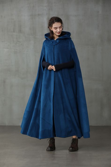 Winter Cloak, Cloak Coat, Hooded Wool Coat, Cashmere Cape, Black Winter Coat, Hooded Cape, Cashmere Fabric, Color Lab, Wool Poncho