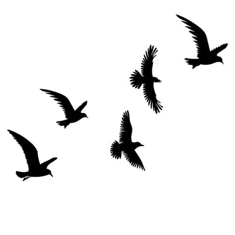 Flock Of Doves Tattoo, Croquis, Bird Shilloute Flying, Small Birds Drawing, Flying Bird Tattoo Men, Birds Flying Silhouette, Tattoo Backgrounds, Flying Bird Art, Bird Shadow