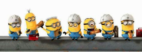 Minion construction workers Minions, Funny Cover Photos Facebook, Funny Cover Photos, Minions Working, Funny Facebook Cover, Cool Facebook Covers, Minion Mayhem, Despicable Minions, Timeline Cover Photos