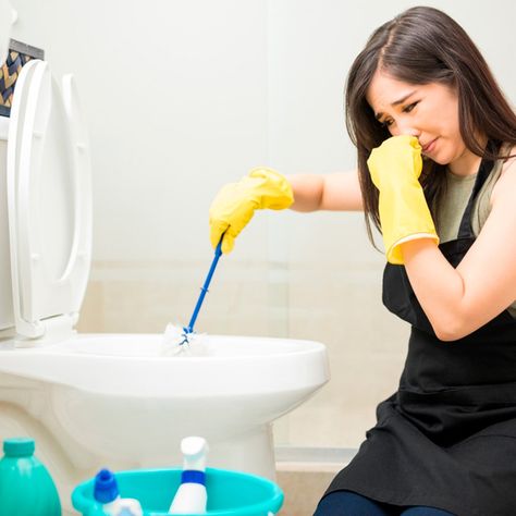 Here's What To Do If Your Toilet Reeks | Family Handyman Smelly Bathroom, Leaky Toilet, Toilet Odor, Toilet Bowl Stains, Pee Stains, House Cleaner, Clogged Toilet, Toilet Bowl Cleaner, Toilet Tank