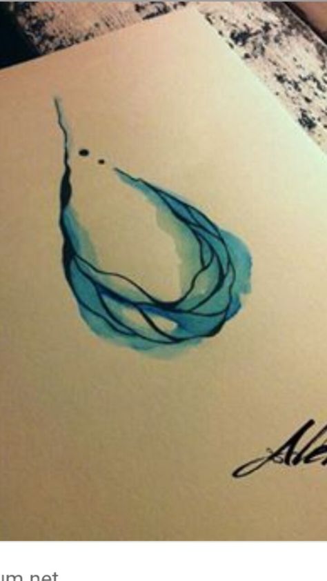 Water drop More Water Drop Tattoo, Wellen Tattoo, Element Tattoo, Water Tattoo, Old Tattoos, Waves Tattoo, 문신 디자인, Symbolic Tattoos, Skin Art