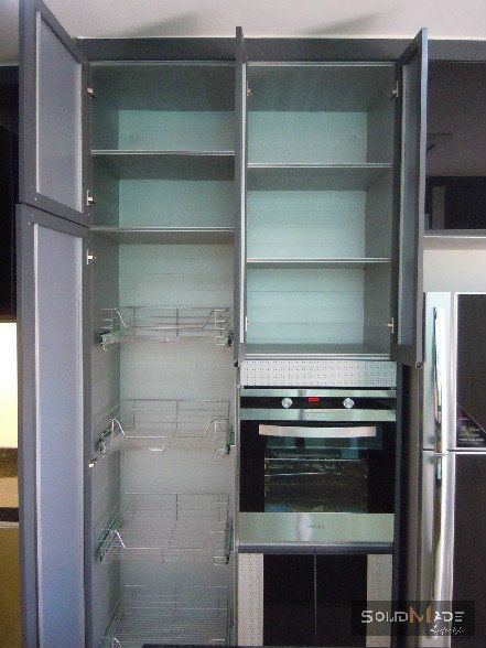 Aluminium Tall Cabinet Aluminum Kitchen Cabinet Aluminum Kitchen ... Aluminum Cabinet Bedroom, Kitchen Aluminium, Cabinet Inserts, Aluminum Kitchen Cabinets, Glass Kitchen Cabinet, Johor Bahru Malaysia, Aluminum Kitchen, Hickory Kitchen Cabinets, Tall Kitchen Cabinets