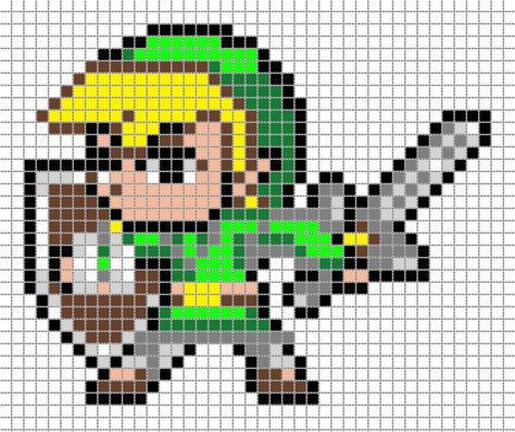 Link from Zelda Zelda Cross Stitch Pattern, Link Pixel Art, Zelda Cross Stitch, Grille Pixel Art, Pixel Art Minecraft, Image Pixel Art, Zelda Drawing, Modele Pixel Art, Pixel Beads