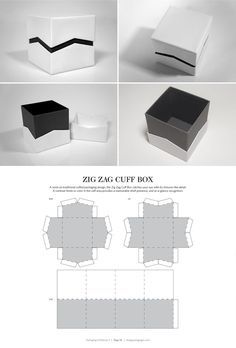 Zig Zag Cuff Box  s Unique Packaging Box, Packaging Dielines, Packaging Box Design, Jewerly Packaging, Pola Kotak, Packaging Diy, Diy Cadeau, Packaging Template, Unique Packaging