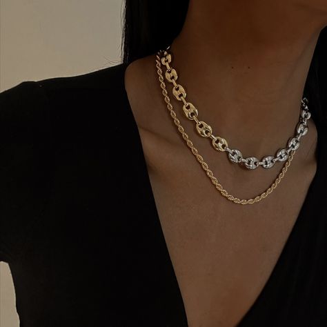 Gucci Link Chain, Gucci Chain, 2024 Jewelry, Cutest Outfits, Fancy Jewelry, Jewelry Inspo, Small Jewelry, Link Necklace, Stainless Steel Bracelet