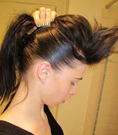 Inspired Xpression: How to Make a Mohawk with Long Hair Punk Inspired Hairstyles, Mohawk For Long Hair, Womens Mohawk Hairstyles Long Hair, Quiff Hairstyles Women Long, Fauxhawk For Long Hair, Long Hair Mohawk Updo Faux Hawk, 80s Rock Hairstyles For Long Hair, How To Style A Mohawk Women, Rock Hairstyles For Long Hair Punk