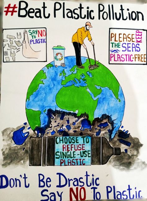 Stop Using Plastic Bags Poster, Beat The Plastic Pollution Poster, Plastic Day Poster, Ban On Plastic Drawing, Plastic Free Earth Drawing, Plastic Free Earth Posters, Poster On Recycling, Ban Single Use Plastic Posters, Avoid Plastic Poster