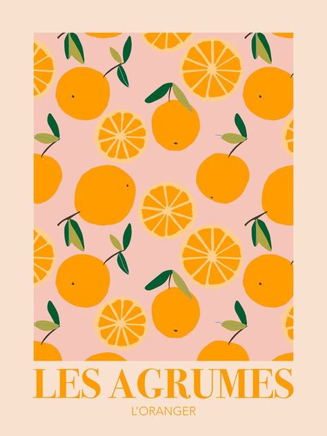 L'oranger Poster Colorful Wall Art Print Graphic Orange Pink Oranges|#sketch #style #arte #happy #cute #draw #art #artist #love #drawing #artprints #artaesthetic #artinspiration #artideas Room Decor Pictures To Print, Wall Posters Bedroom Printables, Room Prints Aesthetic Vintage, Oranges Wall Art, Colorful Posters Aesthetic, Fun Poster Ideas, Colorful Poster Prints, Poster Prints Colorful, Simple Prints For Walls
