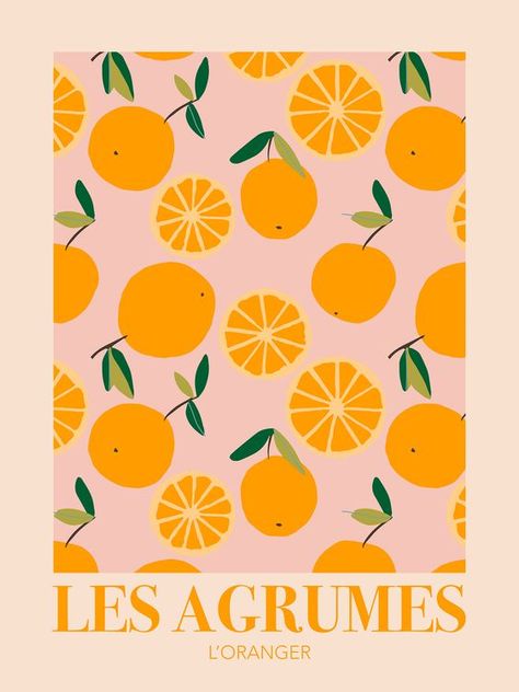 L'oranger Poster Colorful Wall Art Print Graphic Orange Pink Oranges|#sketch #style #arte #happy #cute #draw #art #artist #love #drawing #artprints #artaesthetic #artinspiration #artideas Plakat Design Inspiration, Deco Orange, Orange Poster, Grafika Vintage, Printable Wall Collage, Affiches D'art Déco, Collage Des Photos, Collage Mural, Pastel Poster