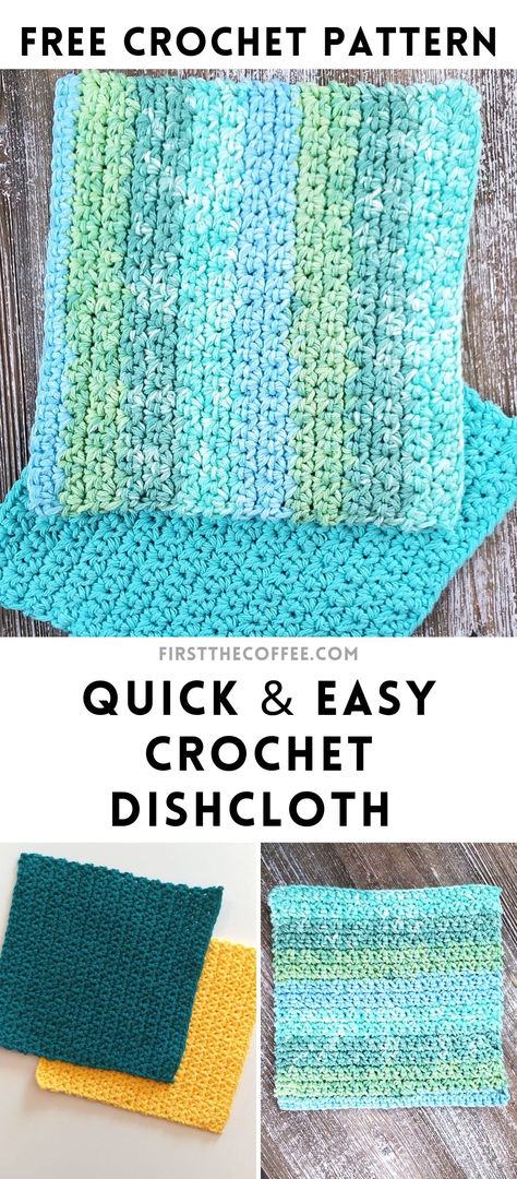 Crochet Dish Cloth: Free Pattern Free Crochet Dishcloth, Crochet Washcloth Free Pattern, Crochet Dishcloth Pattern, Crochet Washcloth Free, Crochet Dish Cloth Free Pattern, Cotton Crochet Patterns, Easy Beginner Crochet Patterns, Dishcloth Patterns Free, Crochet Washcloth Pattern