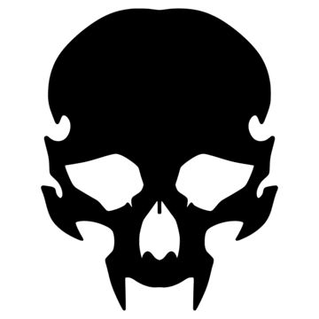 Croquis, Logos, Y2k Skull Design, Graphic Design Skull, Skull Vector Logo, Scary Skull Drawing, Dark Logo Design, Skull Outline Drawing, Skull With Fangs