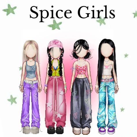 Dance Stage Outfit, Spice Outfit, Spice Girls Outfits, Dance Performance Outfits, Dance Style Outfits, Dystopian Fashion, Knit Toys, Bratz Inspired Outfits, Korean Fashion Kpop