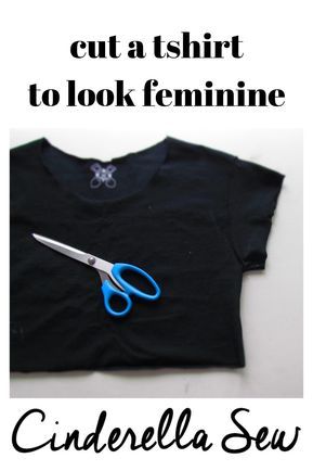 Upcycling, Couture, How To Make A Cute Shirt Out Of A Tshirt, Make Tshirt More Feminine, How To Make T Shirts Cute Diy, Tshirt Neckline Refashion Diy, How To Cut A T Shirt Cute, Tshirt Sleeves Ideas, Tshirt Neckline Refashion