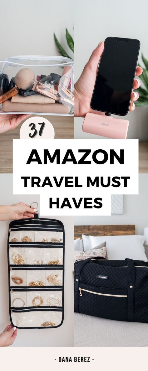 Top Travel Essentials all from Amazon. These Amazon Travel Must haves keep you organized on the go and will help packing! 37 Amazon Travel Essentials for Women Amazon Must Haves Travel Edition, Best Travel Items For Women, Cute Travel Accessories, Traveling Organization Packing, Best Travel Accessories Woman, Travel Finds Amazon, Travel Must Haves For Kids, Travel Gadgets For Women, Travel Handbag Essentials