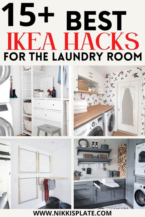 [PaidLink] 38 Best Ikea Hacks For The Laundry Room; Here Are Creative And Useful Diy Ikea Projects Created Just For Laundry Rooms. #laundryroomorganizationcabinets Laundry Ikea Ideas, Modern Laundry Rooms Storage, Laundry Storage Ikea, Laundry Room With Ikea Cabinets, Ikea Laundry Room Ideas Hacks, Laundry Room Modern Design, Ikea Built In Laundry Room, Laundry Room Cabinets Small Space, Ikea Laundry Closet