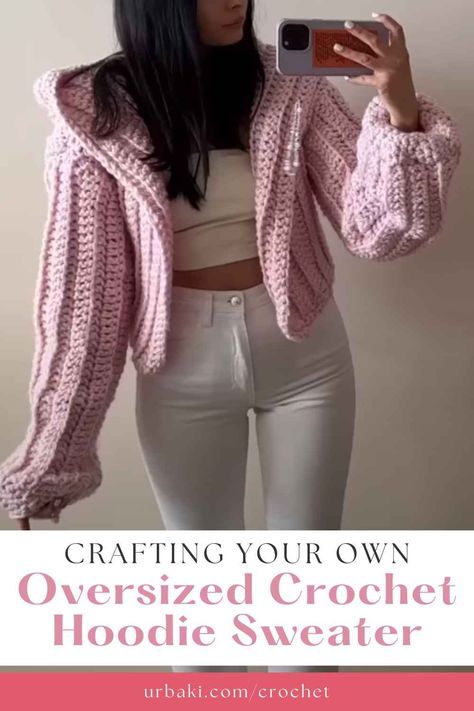 Get ready to level up your crochet skills and fashion game with our comprehensive tutorial on creating an oversized crochet hoodie sweater.There's nothing quite like the cozy embrace of a warm and comfortable hoodie, and when it's handmade by you, it becomes a truly special piece that exudes style and personality. In this introduction, we'll dive into the wonderful world of oversized crochet hoodie sweaters, exploring the techniques, tips, and tricks to help you craft your very own... Super Chunky Yarn Crochet Patterns, Chunky Crochet Sweater Pattern, Chunky Yarn Crochet Pattern, Hoodie Crochet, Bulky Yarn Crochet, Crochet Pullover Pattern, Chunky Yarn Crochet, Bulky Sweaters, Hoodie Diy