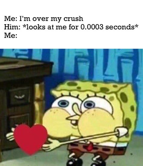 Angel Meme, Memes Crush, Funny Crush Memes, Period Memes, Funny Spongebob Memes, Memes For Him, Crush Humor, Crush Memes, Relatable Crush Posts