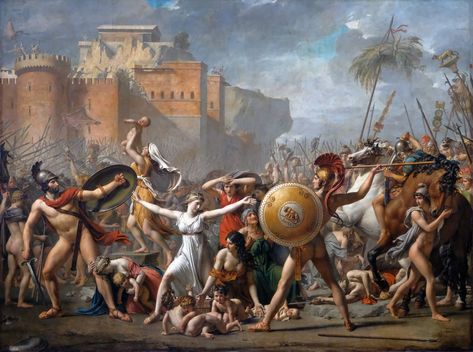 Jacque Louis David, Sabine Women, Neoclassical Painting, David Painting, Fitness Queen, Jacques Louis David, Classical Art Memes, Roman Warriors, Istoria Artei