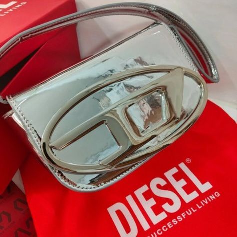 Diesel 1DR Shoulder Bag in Silver Handbags, Fashion Tips, Diesel 1dr, Diesel Handbags, Shoulder Bag, Plus Fashion, Silver, Fashion Trends, Clothes Design