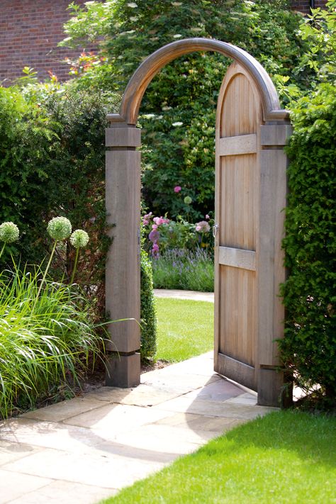 Create your very #secret #garden with the addition of an enchanting #gate. For inspiration, see our guide to gorgeous garden gates. Gateways And Entrances, Arched Garden Gate, Barn Landscaping, Tor Design, Wooden Garden Gate, Garden Gates And Fencing, Yard Gate, Garden Gate Design, Jardim Diy