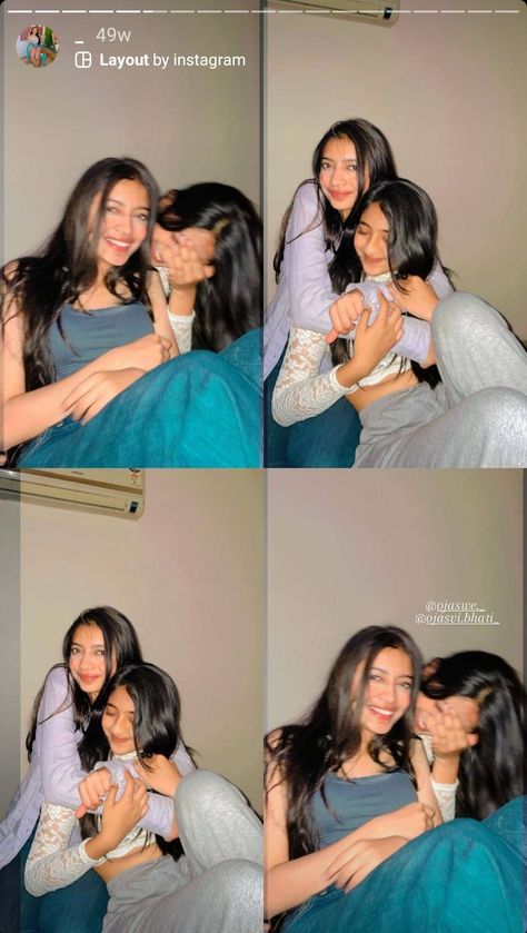 Poses With Bestie At Home, Poses For Besties At Home, Aesthetic Pose For Best Friends, Photos With Bestie At Home, Sister Poses Aesthetic, Photoshoot Best Friend Pic Ideas, Aesthetic Bestie Poses, Selfie Poses Best Friends, Instagram Best Friend Pose Ideas