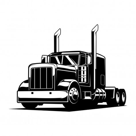 Truck illustration | Premium Vector #Freepik #vector #business #car #mobile #truck Truck Tattoo, Truck Clipart, 1955 Chevy, Car Vector, Semi Trailer, Peterbilt Trucks, Semi Truck, Truck Design, Big Rig Trucks