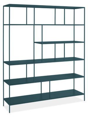 Room & Board | Modern Foshay Bookcase in Metal 15d 60w 72h in Slate Modern Bookcases, Bookcase Wall Unit, Black Bookcase, Minimalist Interior Style, Bookcase Wall, Interior Minimalista, Modern Bookcase, Modular Walls, Modern Shelving