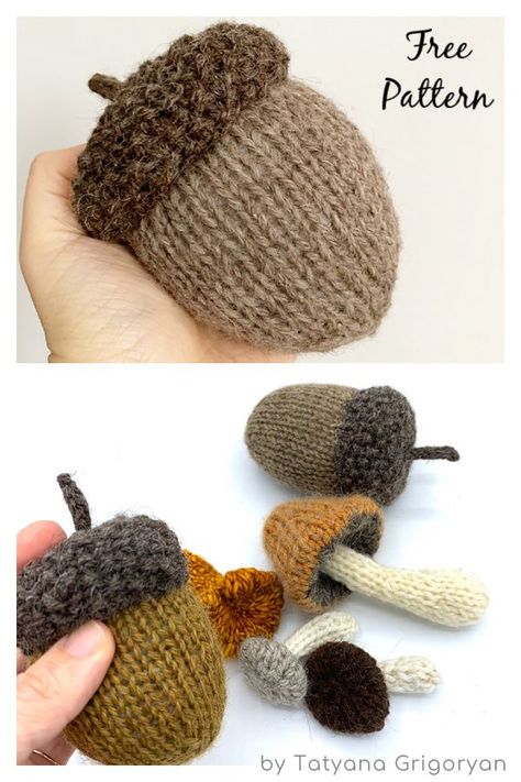 A Pretty Big Acorn Free Knitting Pattern Acorn Sewing Pattern Free, Thanksgiving Knitting Patterns Free, Witchy Knitting Patterns Free, English Knitting Patterns, Clothing Knitting Patterns, Funny Knitting Patterns, Crochet Acorn Pattern Free, Knit Accessories Patterns Free, Knit Amigurumi Free Patterns