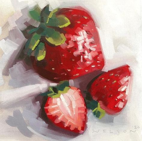 Croquis, Red Art Painting, Strawberry Painting, Watermelon Drawing, Strawberry Art, Watermelon Art, Fruits Drawing, Red Painting, Still Life Fruit