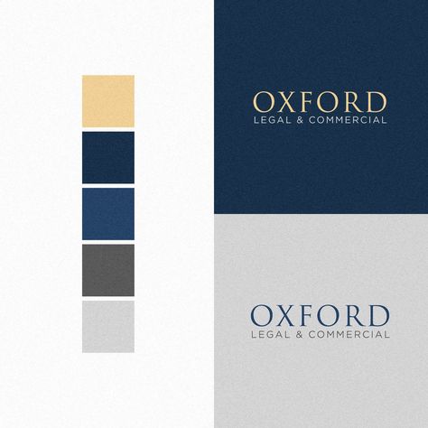 Oxford LC - High End Brand Identity Design (Inc Logo) OLC Monogram Nautical Theme Compass Navy Gold White Color Palette, Blue And Silver Colour Palette, Research Design Ideas, Blue And Gold Color Pallete, Blue And Silver Palette, Luxury Clothing Brand Color Palette, Color Palette Gold Blue, Silver Branding Design, Blue And Gold Logo Design