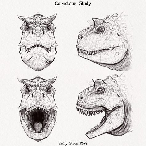 Carnotaurus Drawing, Carnotaurus Skull, Carnotaurus Art, Disney Dinosaur Movie, Disney Dinosaur, Dinosaur Movie, Dinosaur Head, Paleo Art, Jurassic Park World